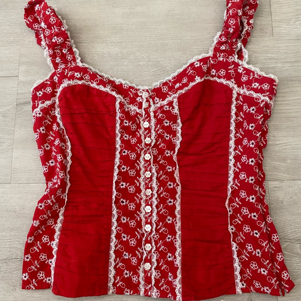 Vintage red bebe top